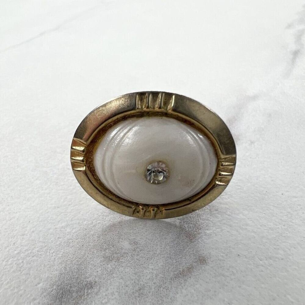 Vintage Gold Tone Rhinestone Single Cufflink